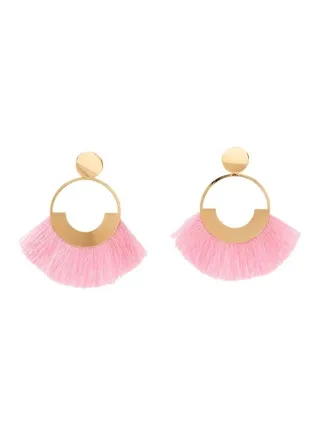 Round Head Tassel Dangle Earrings 