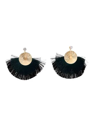 Gold Plated Two Tone Tassel Earrings 