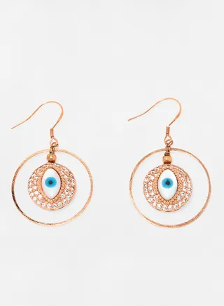 Evil Eye Loop Earrings 