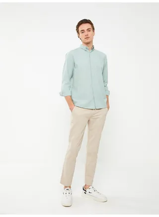 Standard Fit Linen Look Men's Trousers 