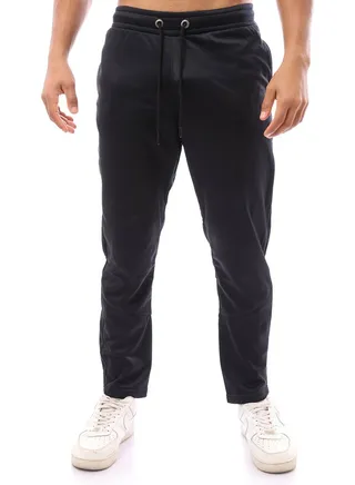 Slip On Regular Leg Black Winter Pants 