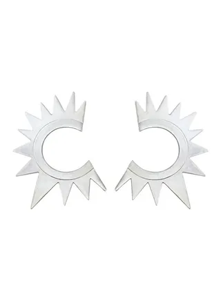 Haya Enlarged Silver Earrings 