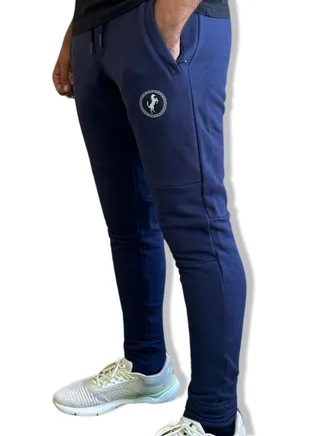 Horse Polo Sweat Pant with logo printed, Navy blue 