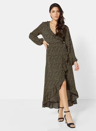 Printed Wrap Dress Multicolour 