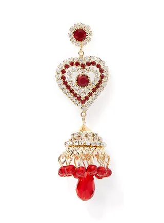 Detailed Heart Design Dangle Earrings 