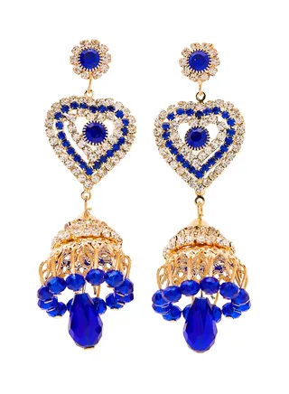 Detailed Heart Design Dangle Earrings 