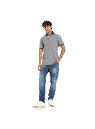Aged Indego Regular Fit Men Jeans-Light Blue 