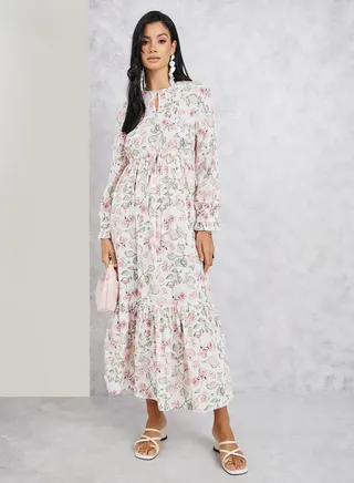All Over Print A-Line Maxi Dress 