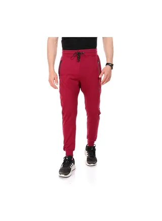 Zipped Pockets Slip On Sweatpants With Hem - Wine Anaby 