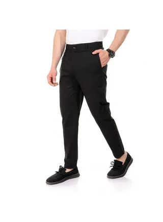 Side Zipped Pockets  Pants Black 