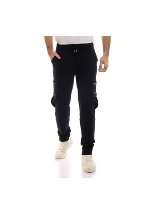 Elastic Waist With  Baggy Sweatpants - Blue 