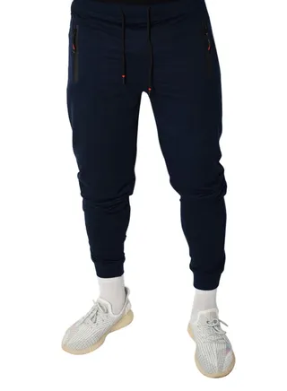 Cotton Casual Sweatpants Navy Blue 