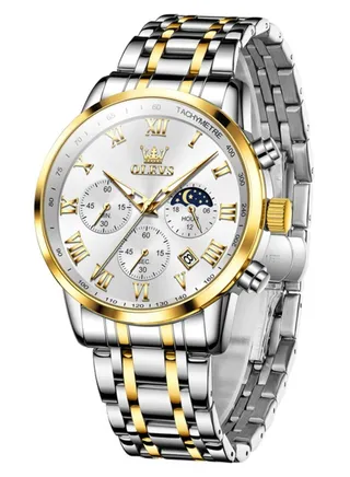 Watches For Men Quartz Stainless Steel Water Resistant Watch Silver 41mm 5529 