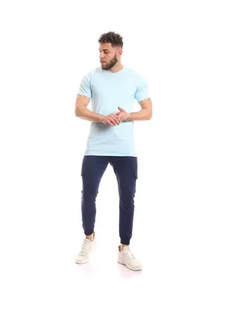Plain Jogger Pants With Pockets NavyBlue 