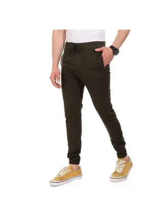 Side Zipped Pockets Pants Olive 