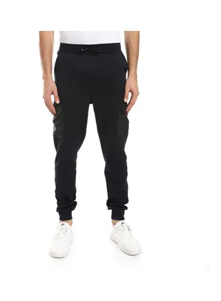 Elastic Waist With Drawstring Side Pockets Pants 
