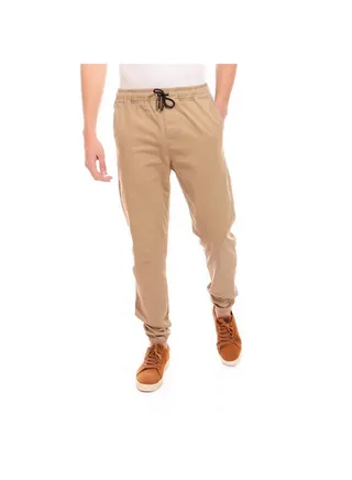 Side Zipped Pockets  Pants Beige 