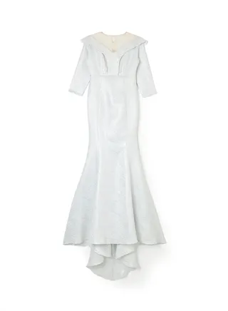 Jaquard Princess Cut Dress Light Green 