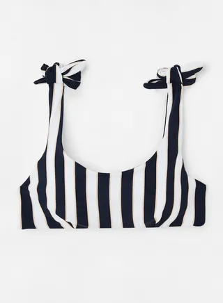 Striped Bikini Top Navy/White 