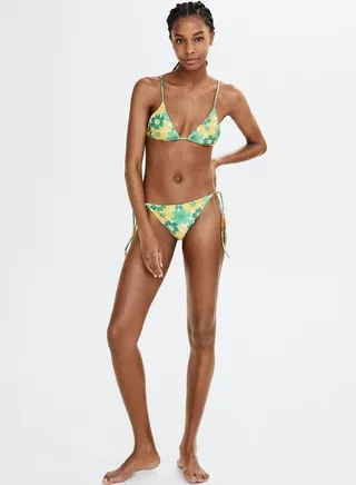 Floral Tie Detail Bikini Bottom 