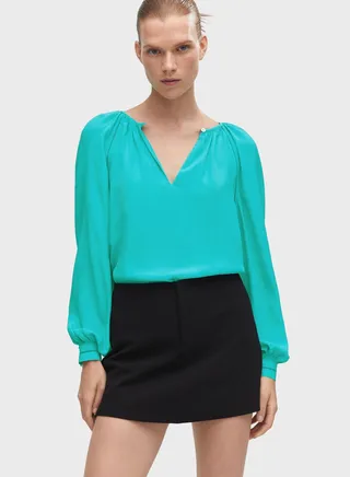 Puff Sleeve Cut Out Top 