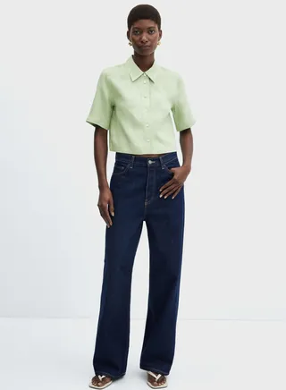 Button Down Crop Shirt 