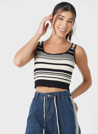 Knitted Stripe Vest 