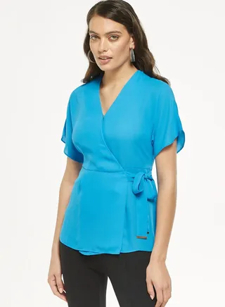 Surplice Neck Wrap Top 