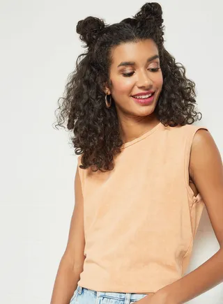 Sleeveless Tank Top Orange 