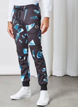 Shard All-Over Print Jogger Black 
