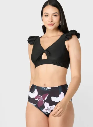 Ruffled Printed Bikini Set 