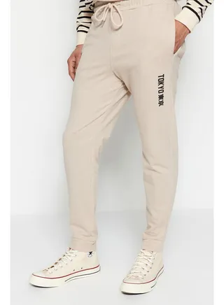 Man Joggers Beige 