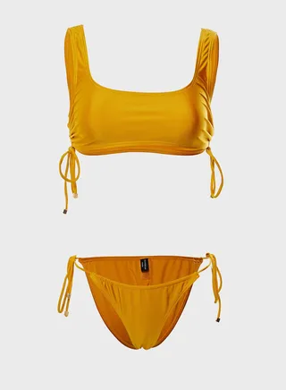 Tie Side Square Neck Bikini Set 