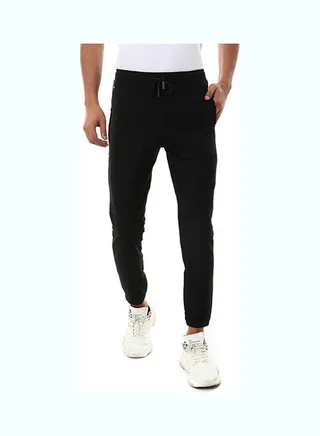 Casual Cotton SweatPant With Elastic Waist Black 