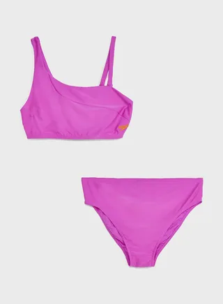 Logo Asymmetric Swim Suit Set 