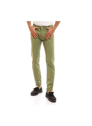 Casual Plain Basic Low Rise Pants Green 