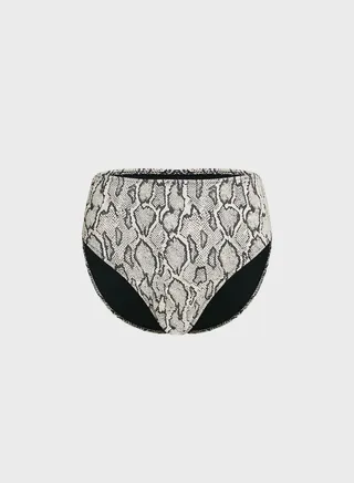Textured Printed Bikini Bottom 
