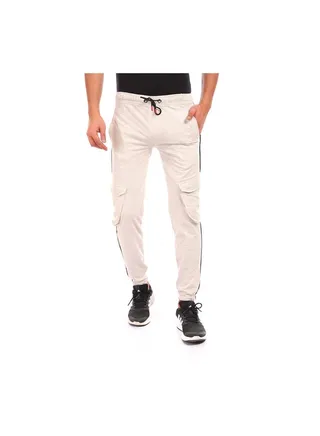 Elastic Waist With Line Baggy Sweatpants Grey 