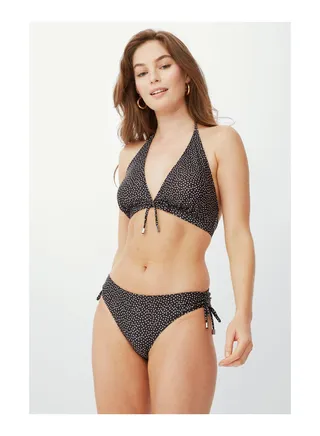Mono Spot Ruched Side Bikini Pant 