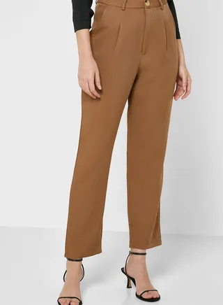 Front Pleat Straight Pants