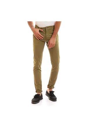 Casual Plain Basic Low Rise Pants Green 