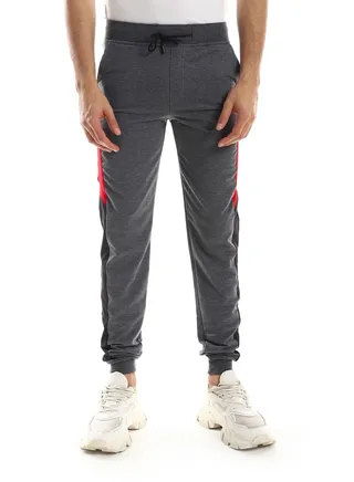 Detailed Casual Sweatpants With Coloured Side 