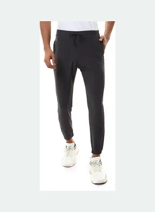 Casual Cotton SweatPant With Elastic Waist Dark Grey 