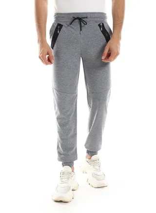 Detailed Casual Sweatpants With Two Zipper In Side 