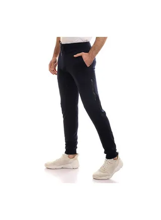 Elastic Waist With  Sweatpants with side zipper Blue 
