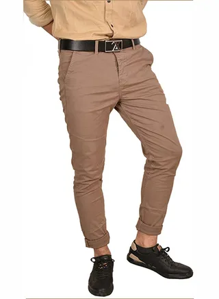 Casual Solid Chino Pant Café 