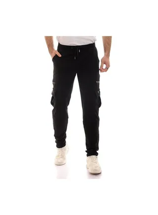Elastic Waist With  Baggy Sweatpants - Black 