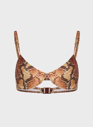 Snake Print Underwired Bikini Top 