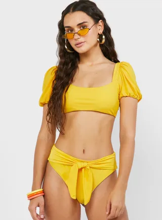 Puff Sleeve Bikini Set 