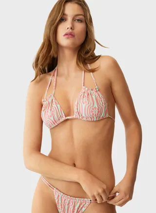 Strappy Printed Bikini Top 